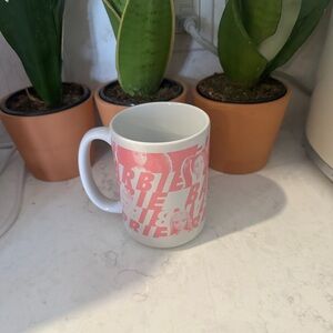 Barbie White Ceramic Mug with Pink Graphic